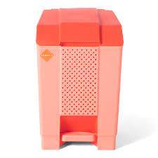 Phoenix 10L Push Pedal Bin in coral red and peach tones, a vibrant storage solution for home organization. Buy online from Phoenix Sri Lanka.