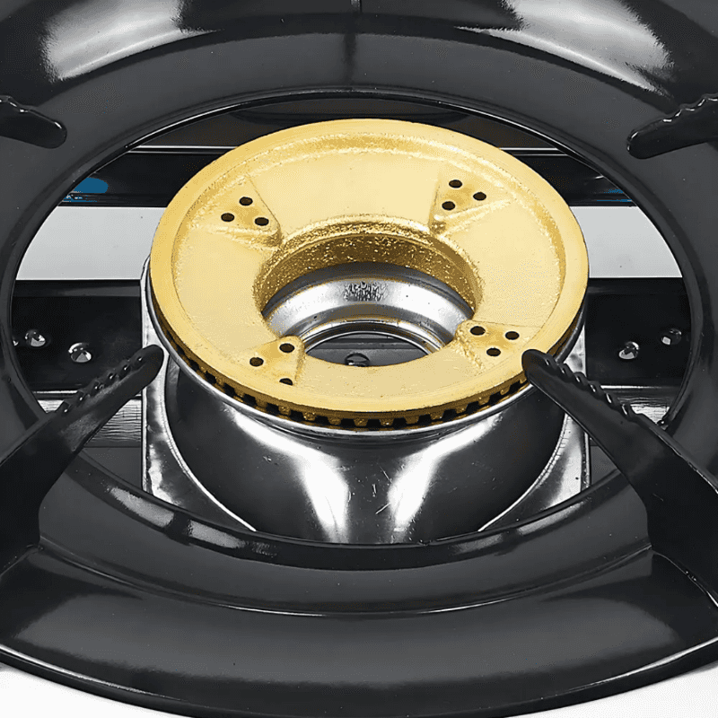 Close-up of GALAXY Single Burner Gas Cooker brass burner for precise flame control and durability in portable kitchen appliances | Bamagate.com