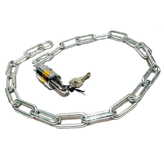 Steel Gate Chain with Lock - 20 inch security chain with integrated padlock and keys, ideal for gate and hardware locking in Sri Lanka.