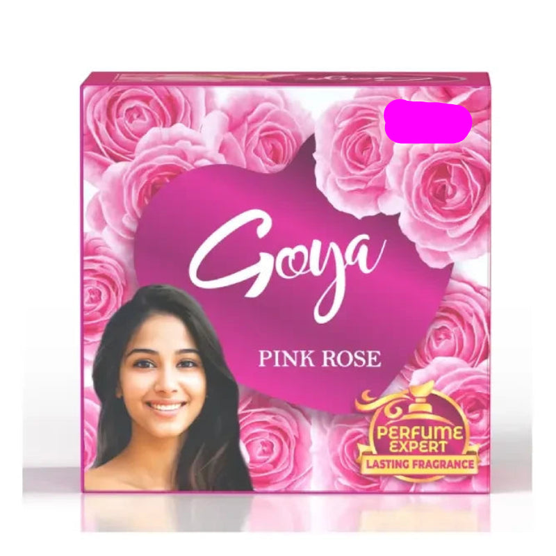 Goya Soap Pink Rose 80g bar with floral packaging, ideal for skin care and lasting fragrance in Sri Lanka. Personal care bath soap for daily use.