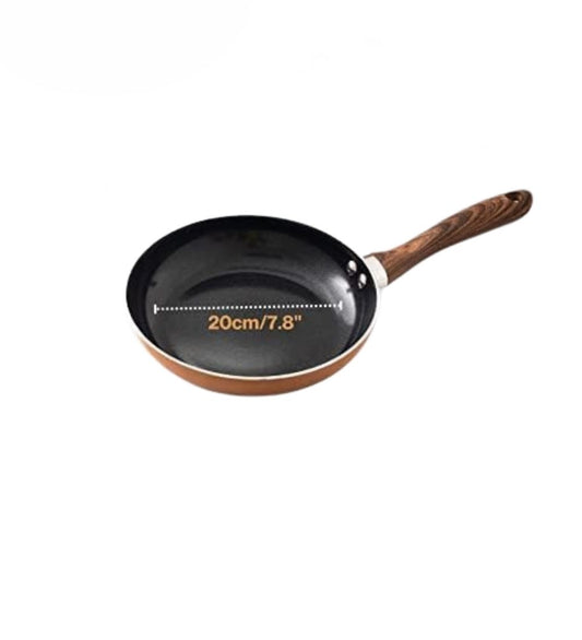 Harvest Ceramic Fry Pan 20 CM with non-toxic coating and wood-style handle, ideal for everyday cooking and even heat distribution.