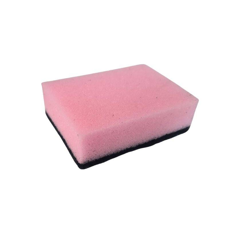 Single pink and black 5PCS Cleaning Sponge - Durable Sponges | Multi-purpose Clean, perfect for scrubbing dishes and surfaces without scratching.