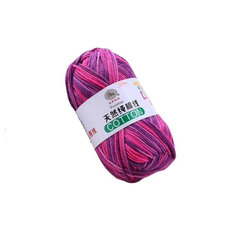 Cotton Crochet Wool Yarn in multicolor pink and purple shades for hand knitting and crochet projects, ideal crafting fiber in Sri Lanka.