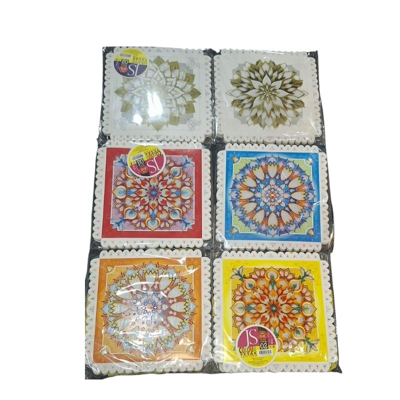 6PCS Vesak Lantern Panels – 8" x 8" Intricate Mandala Design
