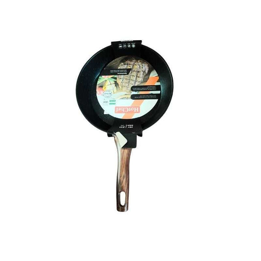 HotChef Fry Pan - Non-Stick Marble 26 cm with wood-textured handle and durable marble coating, ideal for even heat cooking in Sri Lanka.