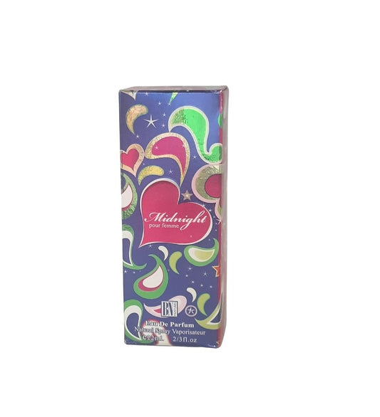 Colorful retail box of Midnight Love Perfume 22ml, a compact fragrance for everyday use, featured in Health & Beauty at Bamagate.com.