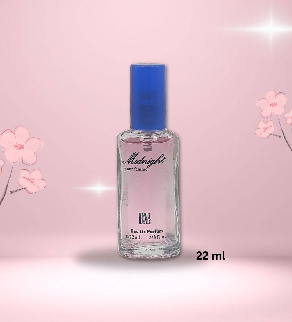 Midnight Love Perfume 22ml pocket-sized bottle with blue cap, ideal for all occasions, available at Bamagate.com in the Perfumes & Colognes category.
