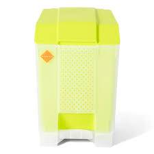 Phoenix 10L Push Pedal Bin in neon yellow and white, compact and modern for efficient waste storage. Explore Phoenix Online Shop Sri Lanka.