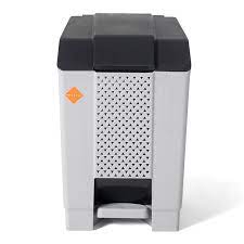 Phoenix 10L Push Pedal Bin in grey with black lid, ideal for compact waste storage in homes. Shop pedal dust bins at Phoenix Online Shop Sri Lanka.