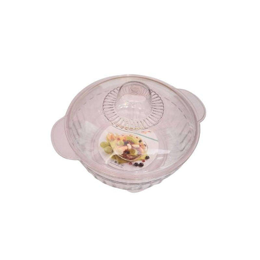 Plastic Storage Bowl with Lid - Safe Storage | BPA-free, Lid. Clear round glass bowl set with secure plastic lid for fresh food storage.
