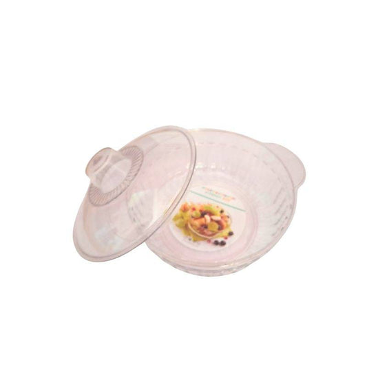Plastic Storage Bowl with Lid - Safe Storage | BPA-free, Lid. Transparent kitchen storage container with removable lid, ideal for fruits or leftovers.