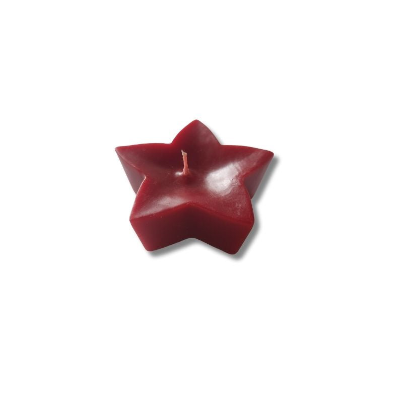 Scented Red Star Tealight Candle - Handmade Elegance