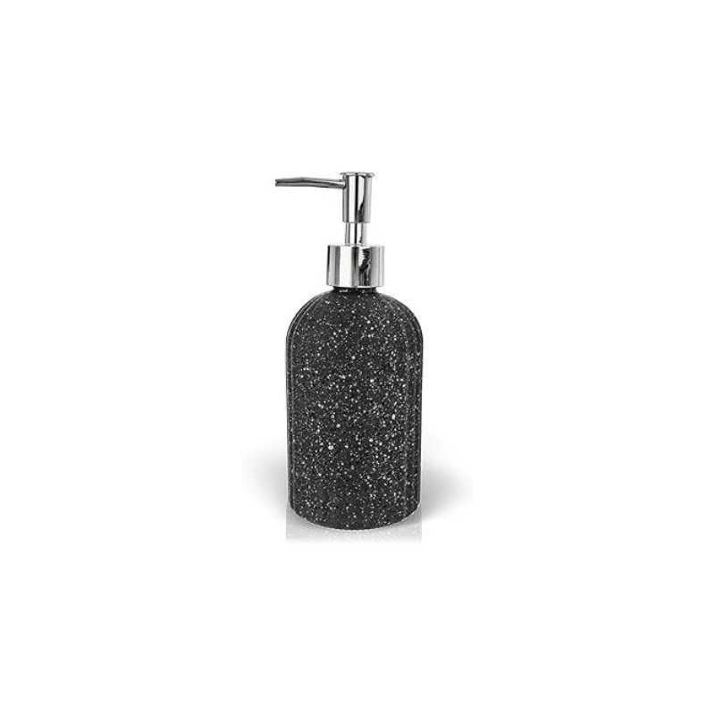 Stylish Marble Black Glass Soap Dispenser 450 ml, perfect for Home & Garden bathroom accessories, combining elegance and functionality.