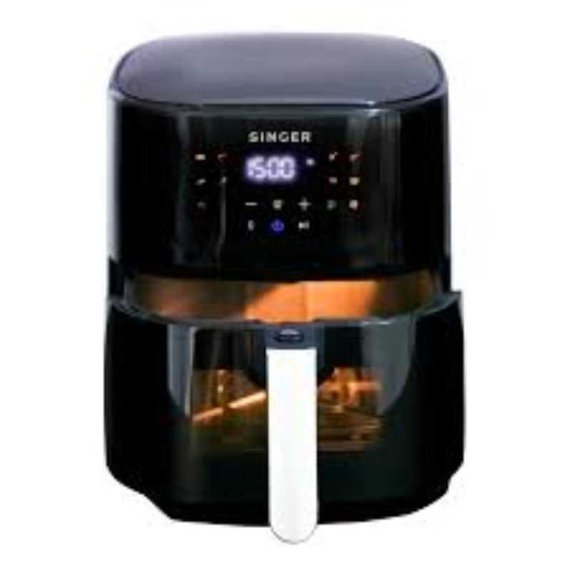 Singer Digital Air Fryer 5L with LED display and preset cooking functions, perfect for healthy family meals with minimal oil use.