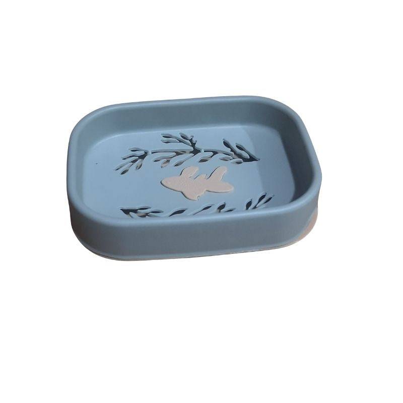 Bathroom Soap Dish with fish design and drainage tray in blue plastic, ideal for keeping soap dry. Shop best soap dishes in Sri Lanka online.