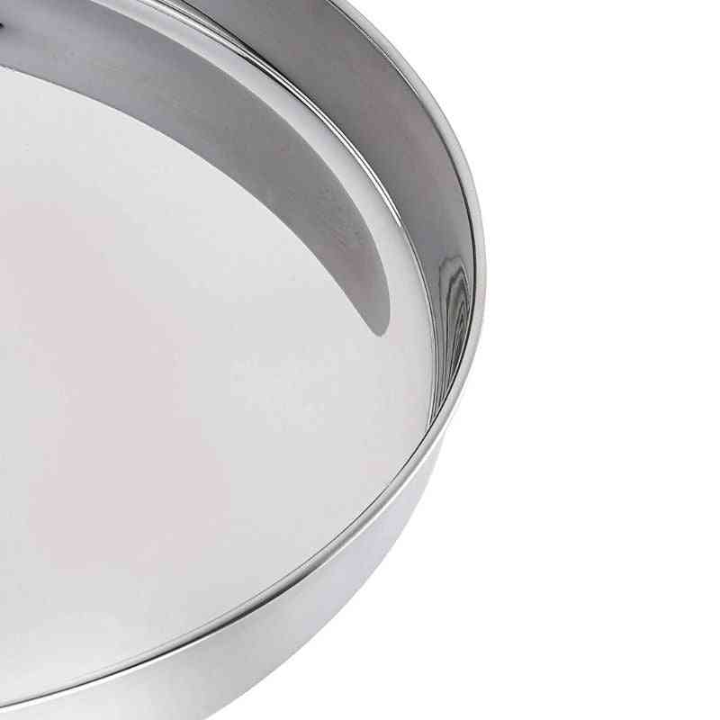 Close-up of Large Stainless Steel Thali Dinner Plate 35 cm highlighting its smooth, corrosion-resistant surface and durable construction.