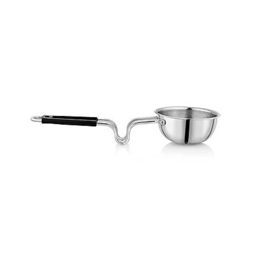 Side view of Stainless Steel Heavy Duty Seasoning Pan featuring a heat-resistant handle and polished finish for even heat distribution.