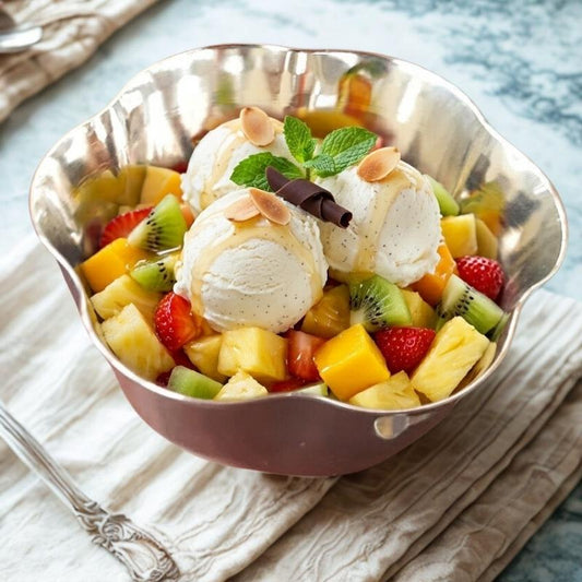 Scalloped Stainless Steel Dessert Bowl