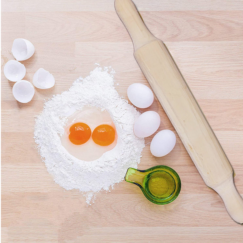 Handcrafted 15-inch Ergonomic Wooden Rolling Pin for Baking