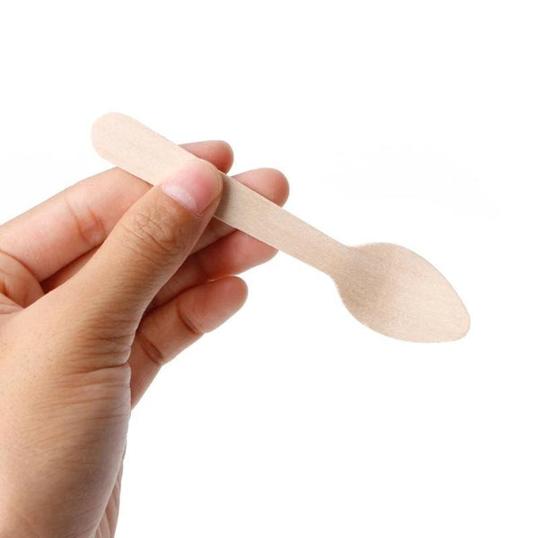 Disposable Wooden Spoons 100% All-Natural, Eco-Friendly, Biodegradable - Bamagate