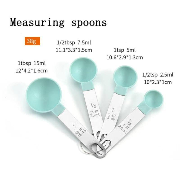 8 PCs Stainless Steel Handle Measuring Cup & Spoon Set - Bamagate