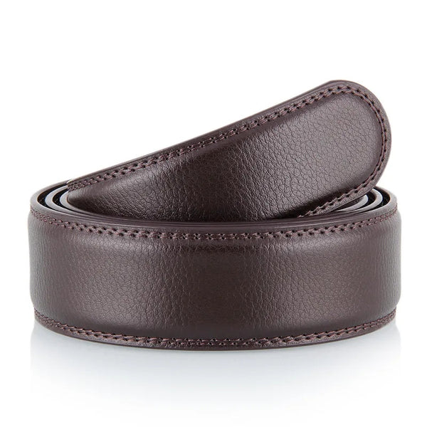 Men PU Leather Belt Brown Formal Wear