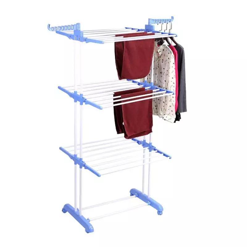 Folding Drying Rack 3 Tiers Clothes Hangers - Bamagate