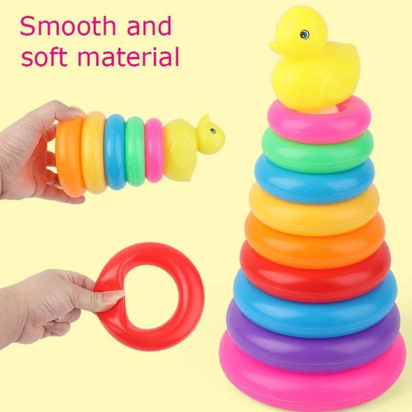 Baby Toys Colorful Throw the Circle Baby Colorful 13 Tower Rings - Bamagate