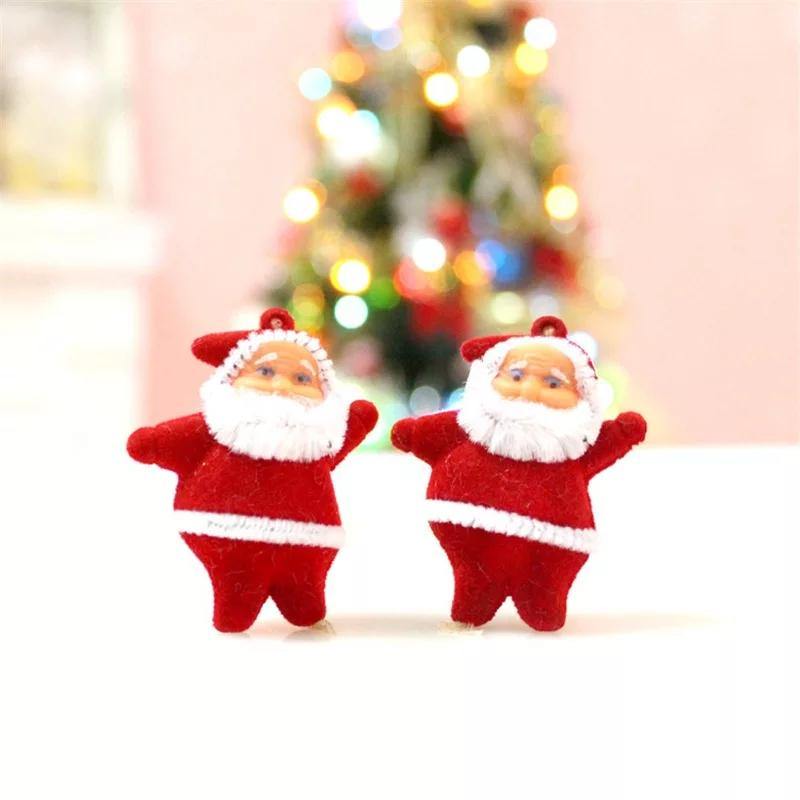 2 PCs Mini Santa Claus Pendants Hanging Ornaments Xmas Tree Home Decor - Bamagate