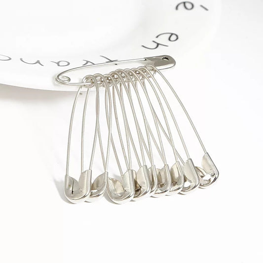 12 PCS Safety Pin Nickel Plated set clipped together, ideal for sewing and crafts. Durable metal pins for home or office use at best price in Sri Lanka.
