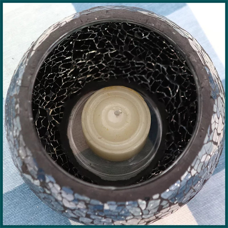 Mosaic Glass Candle Holder Small