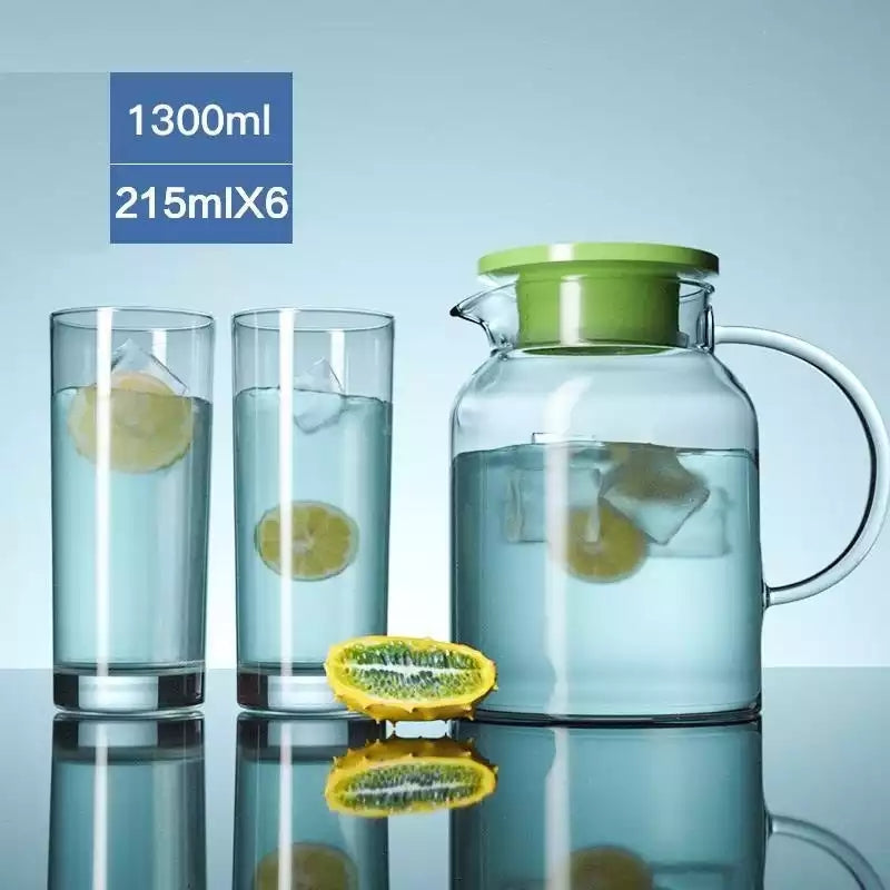 Glass Water Jug with Plastic Lid 1300 ml