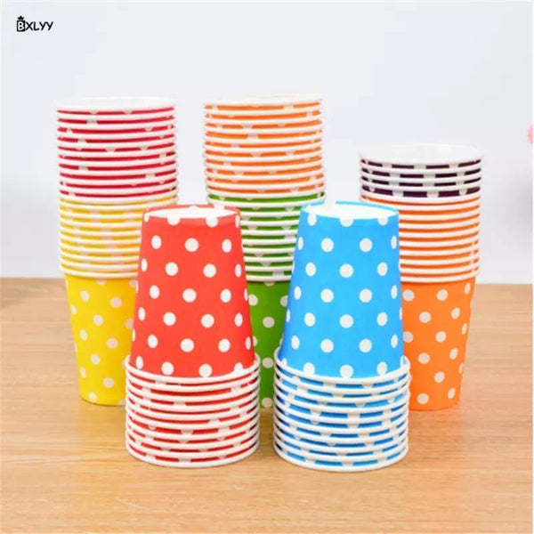 Disposable White and Red Paper Cups Party Supply - Bamagate