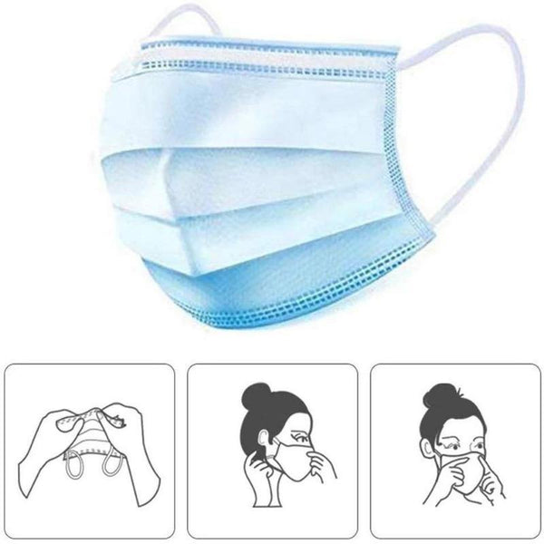 Disposable Face Mouth Masks 3 Layer Ply 10 Pcs Pack - Bamagate