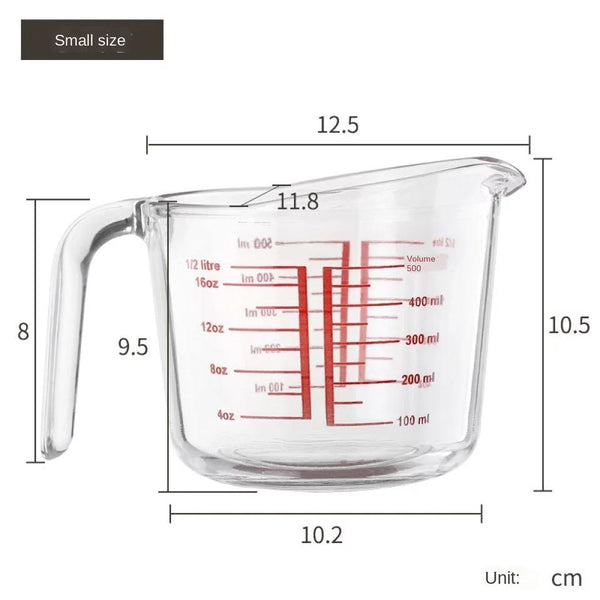 500ml Clear Glass Measuring Cup Pour Heat-resistant - Bamagate