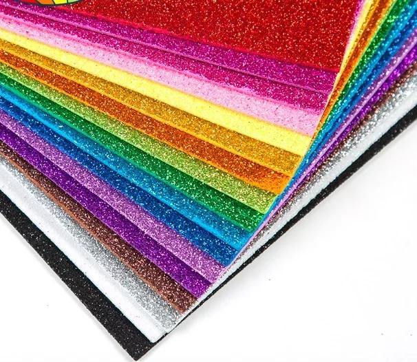 5 Pcs/lot A4 Thick Multicolor Glitter Foam Paper For DIY Handcraft - Bamagate