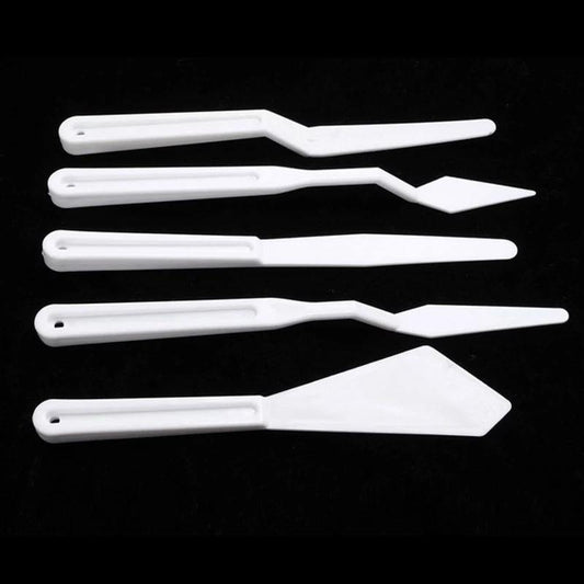 5Pcs/Set Portable Plastic Spatula Kit Palette Knife for Painting - Bamagate