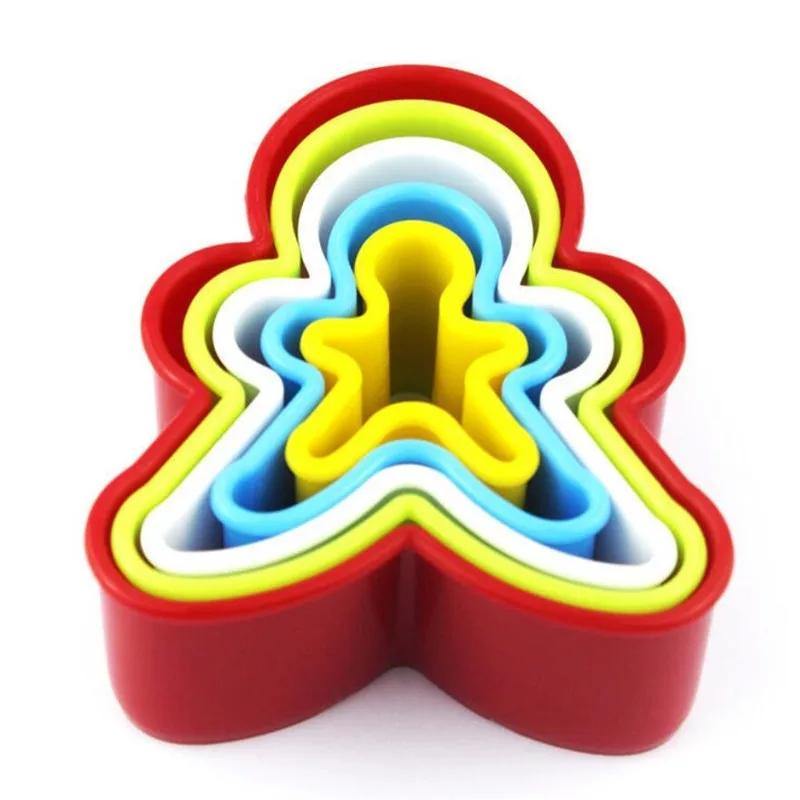 5 PCS Plastic Cookies Cutter Biscuit Mold Ginger - Bamagate