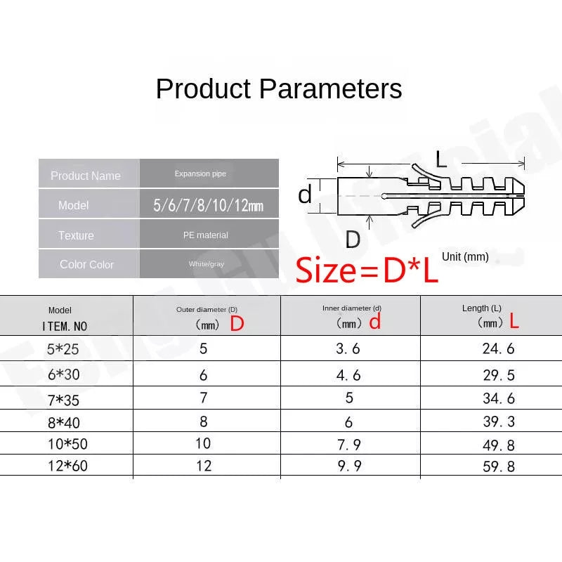 Wall Plug No. 6 - 100 PCS Box
