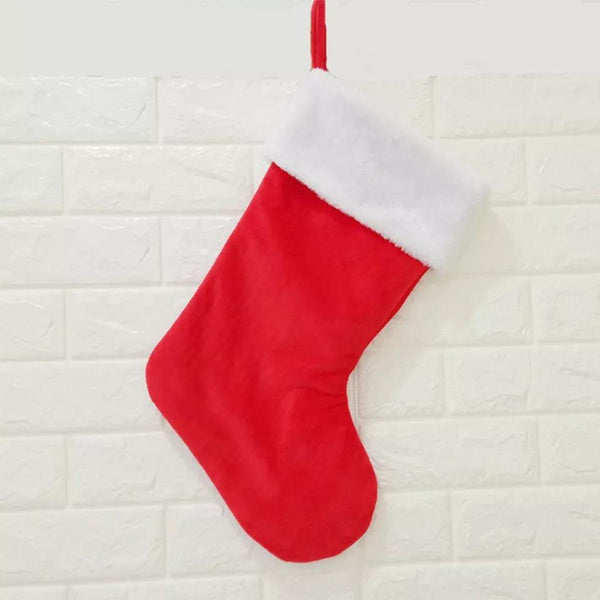 Red Christmas Stockings Santa Candy Bag Sock Xmas Decoration - Bamagate