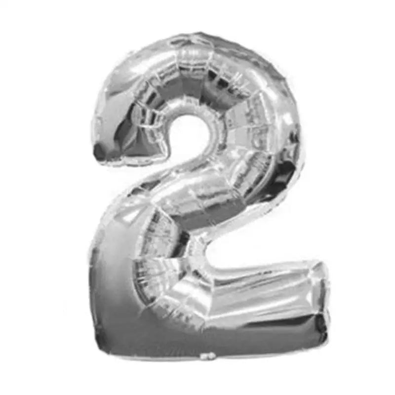 Silver Number Foil Balloon 02