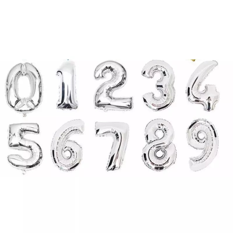 Number Silver Foil Balloons