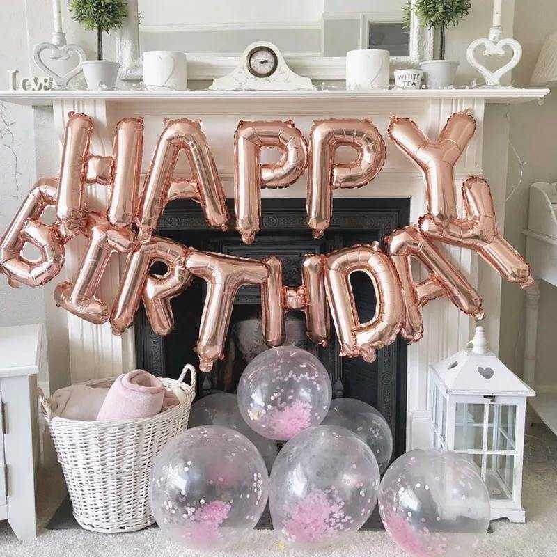 LED Happy Birthday Balloons Banner Decoration - Bamagate