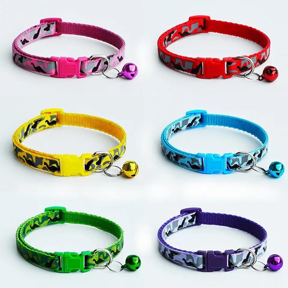 Adjustable cat puppy collar in six colors with bell, made of durable nylon. Best online price in Sri Lanka for stylish pet care accessories.