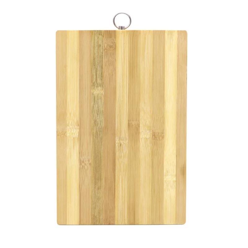 Rectangular Bamboo Cutting Chopping Board with metal hanging loop, durable and sustainable for everyday kitchen use. Buy now at bamagate.com.