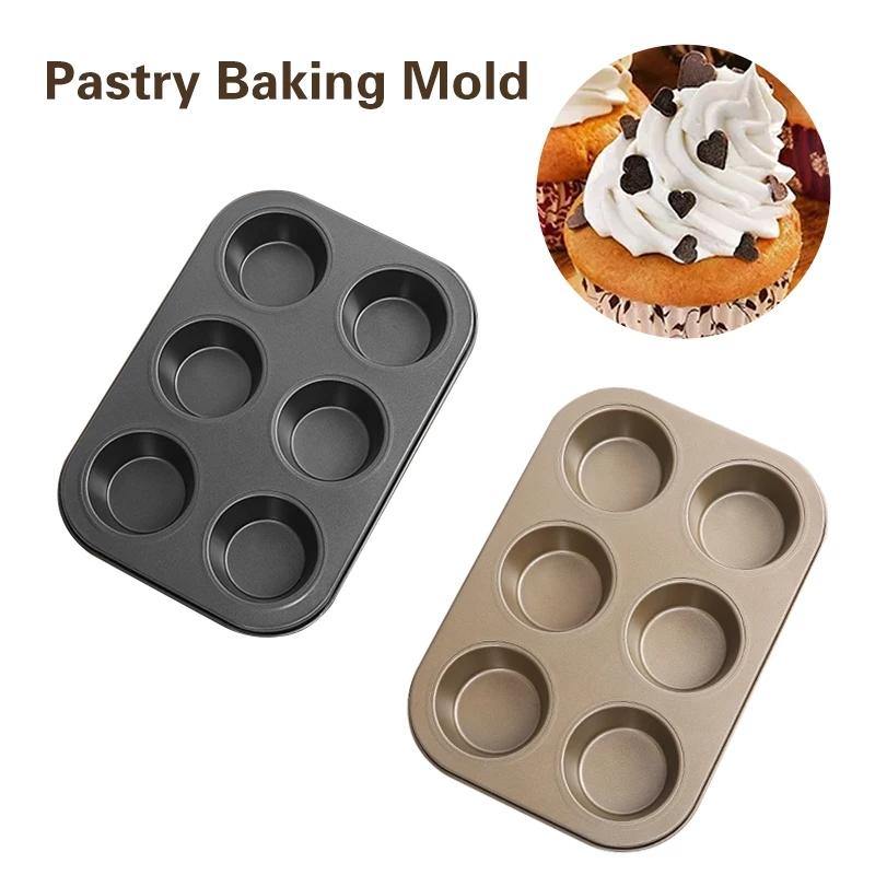 6 Cups Carbon Steel Cupcake Baking Tray Non Stick - Bamagate