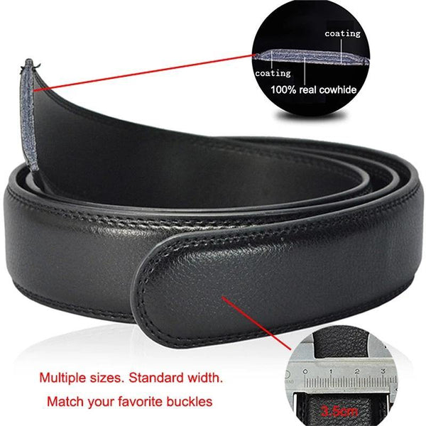 Men's Leather Belts Black Formal Wear - Bamagate