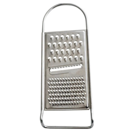 Durable Stainless Steel Flat Vegetable Grater featuring coarse and fine blades, perfect for carrots and other vegetables at Bamagate.com