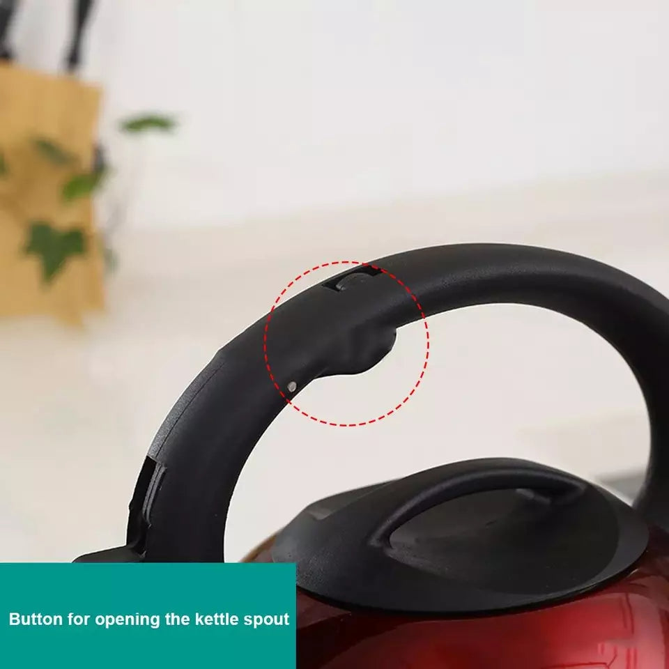 Whistling Water Kettle Stainless Steel  3.5 L Red