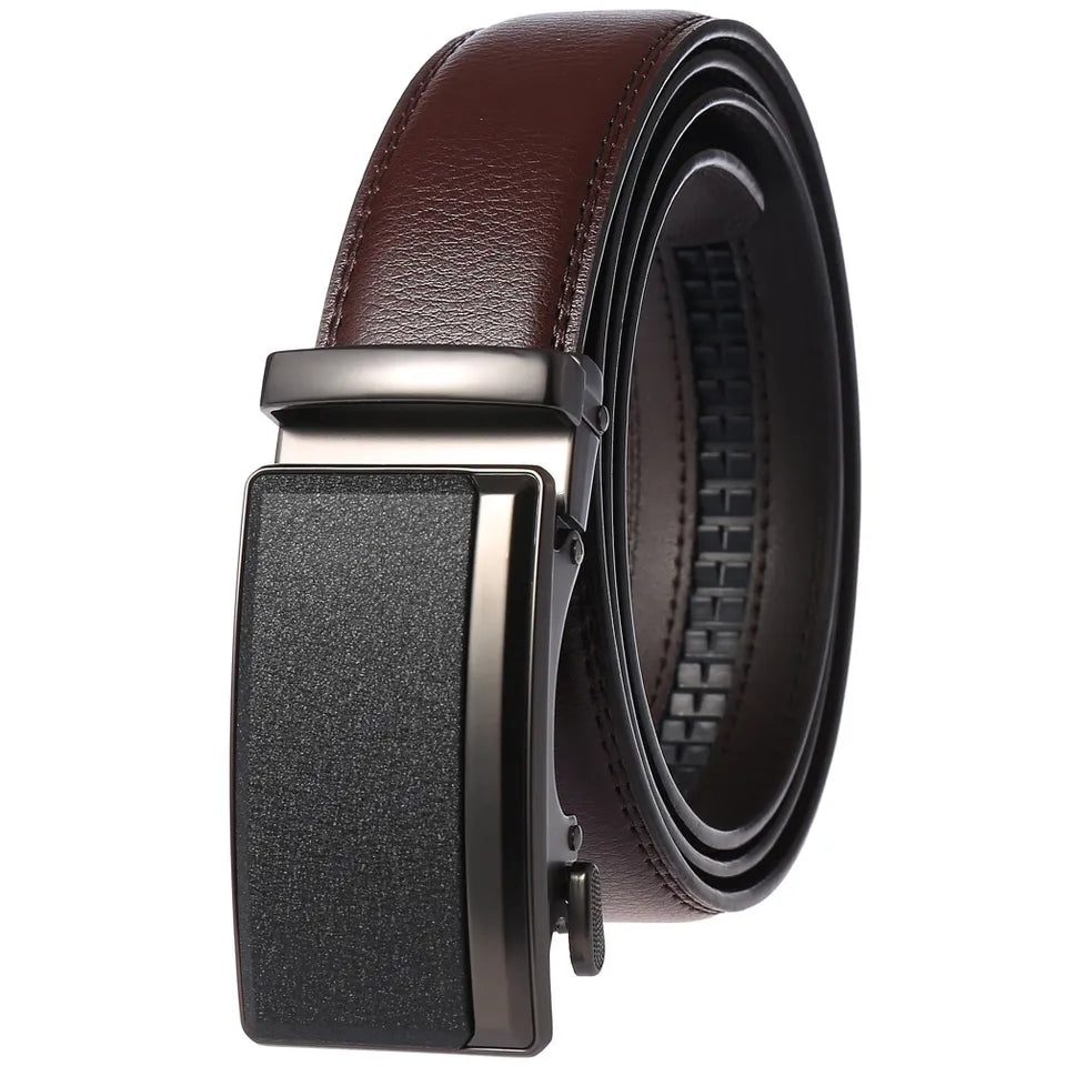 Men PU Leather Belt Automatic Buckle